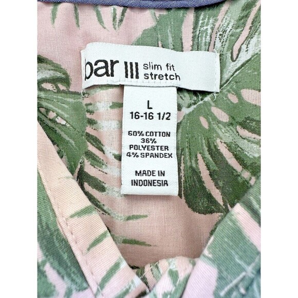 Bar III Men's Hoja Slim-Fit Botanical-Print Dress Shirt Apricot Olive Size Large - Picture 5 of 5